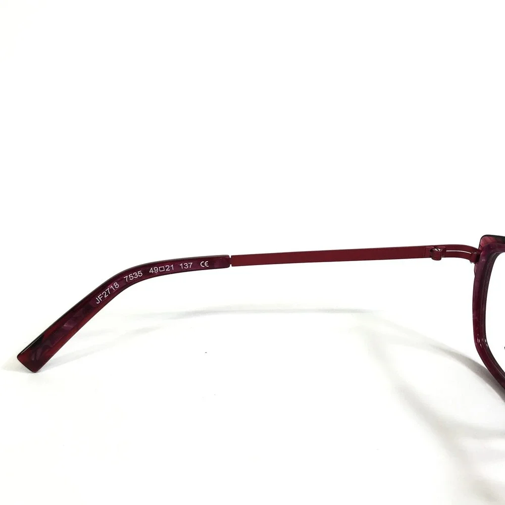 JF Rey Eyeglasses Frames JF2718 7535 Plum Red Acetate Square Full Rim 49-21-137